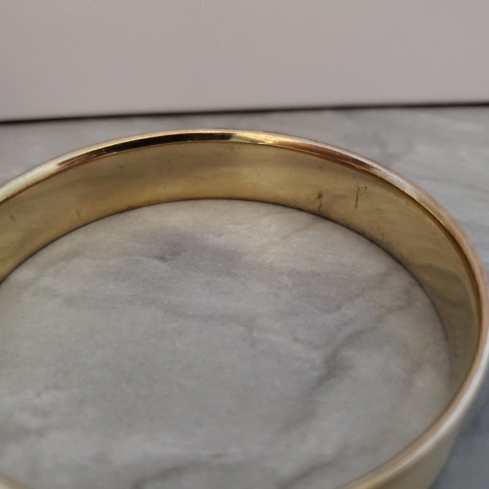 💕 Vintage 90s 1990s J.Crew Black Cream Striped Enamel Bangle Bracelet 💕 - Picture 8 of 12